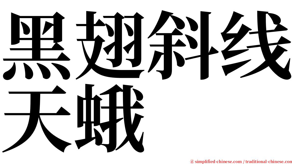 黑翅斜线天蛾 serif font