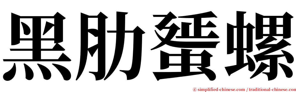 黑肋蜑螺 serif font