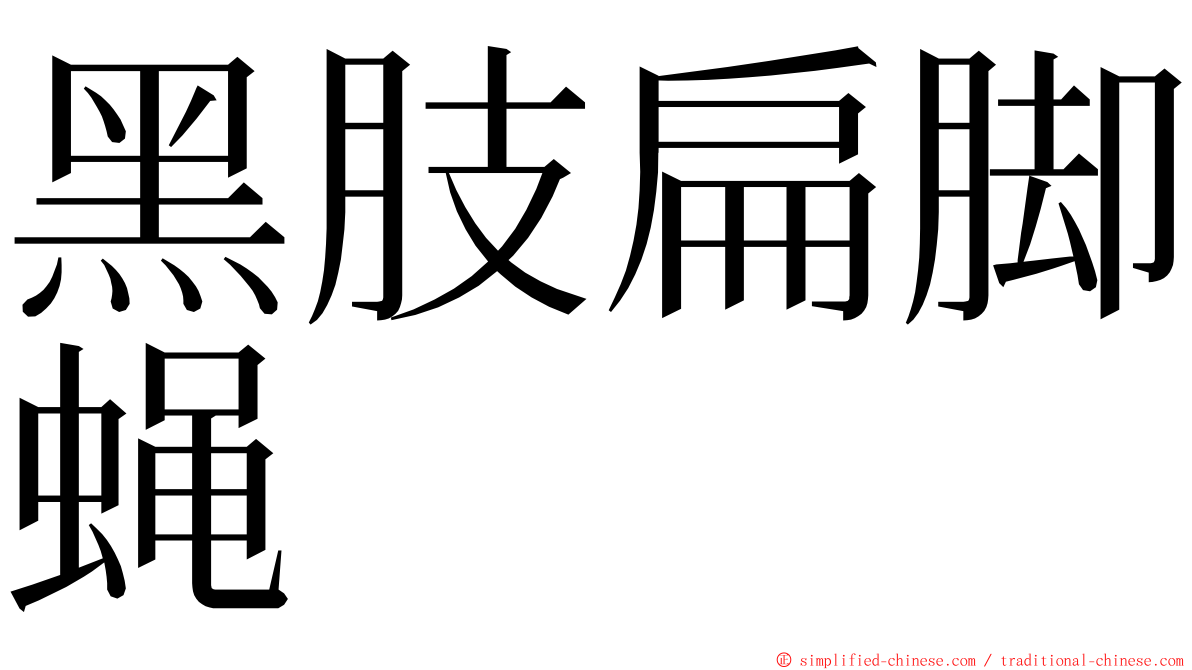 黑肢扁脚蝇 ming font