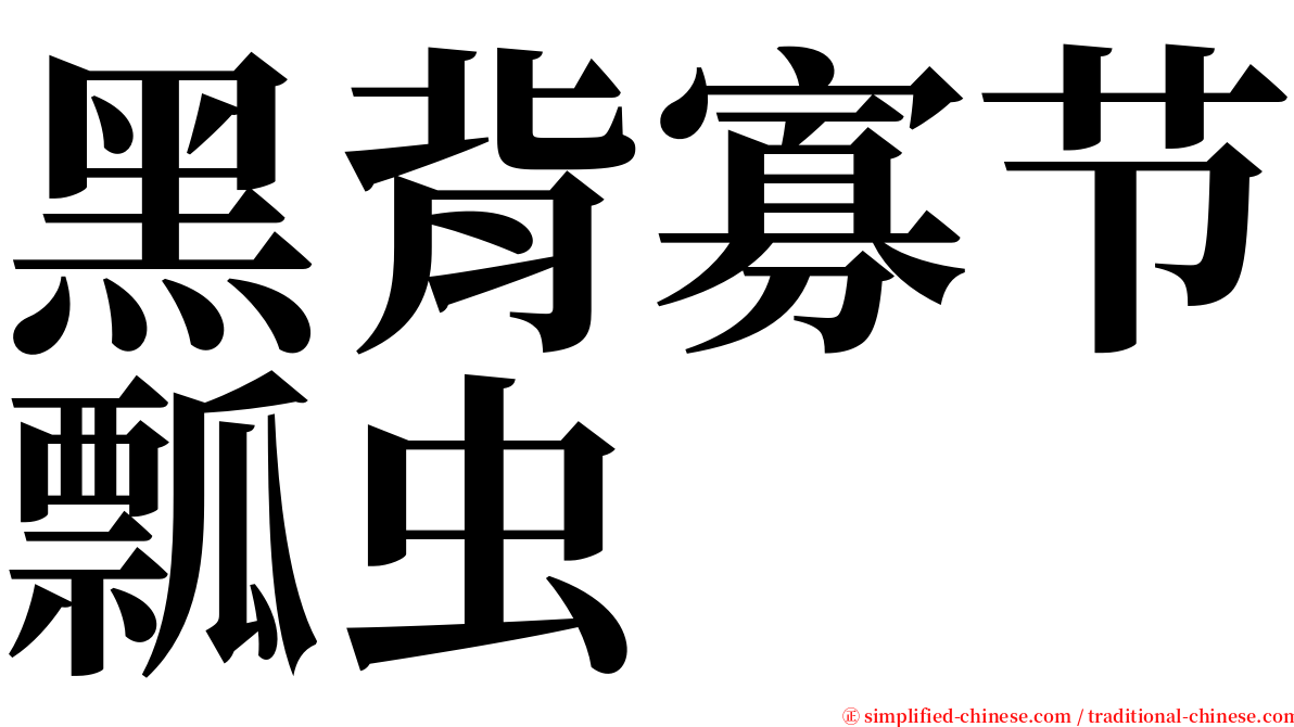 黑背寡节瓢虫 serif font