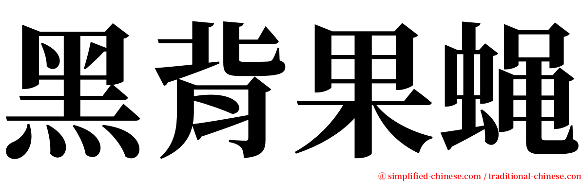 黑背果蝇 serif font