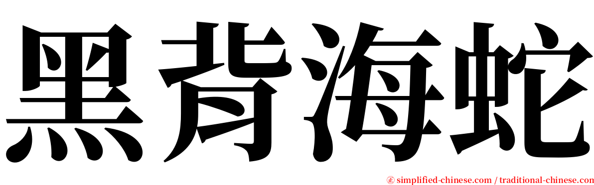 黑背海蛇 serif font