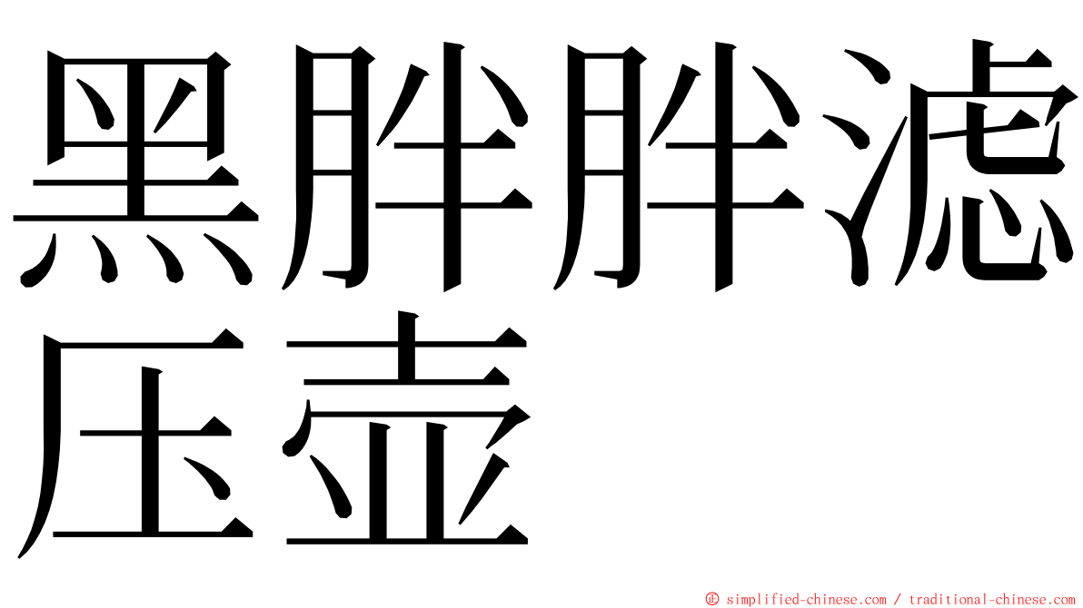 黑胖胖滤压壶 ming font