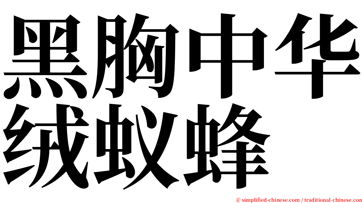 黑胸中华绒蚁蜂 serif font