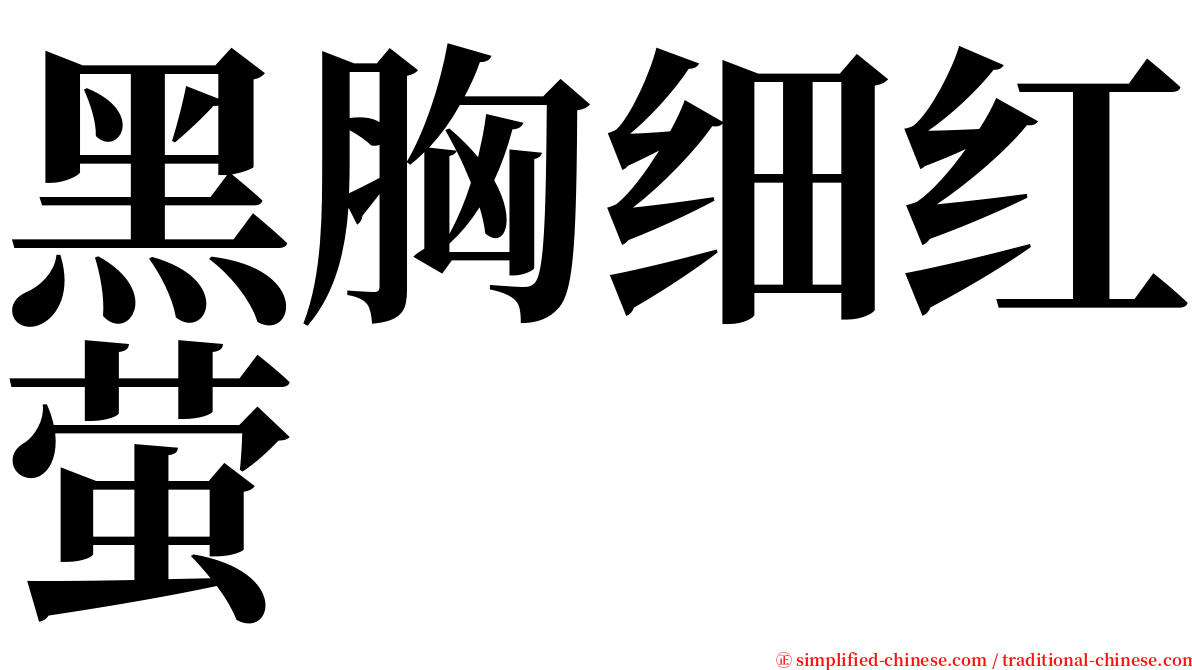 黑胸细红萤 serif font