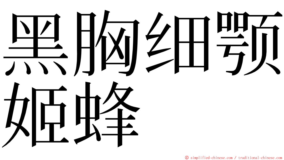 黑胸细颚姬蜂 ming font