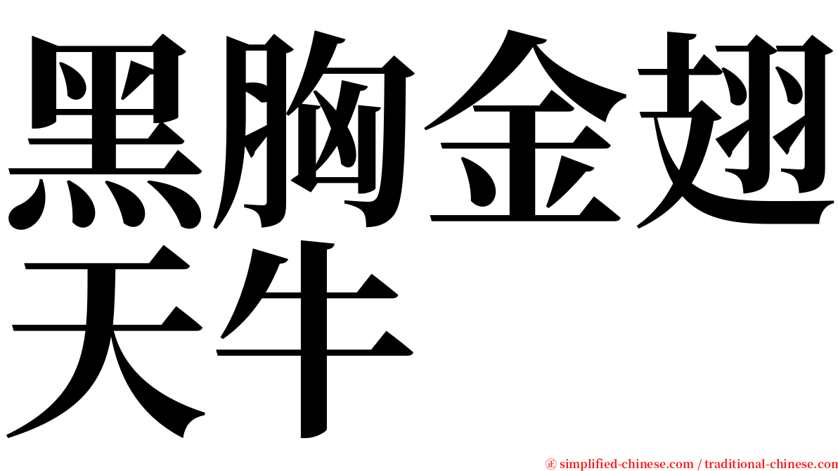 黑胸金翅天牛 serif font