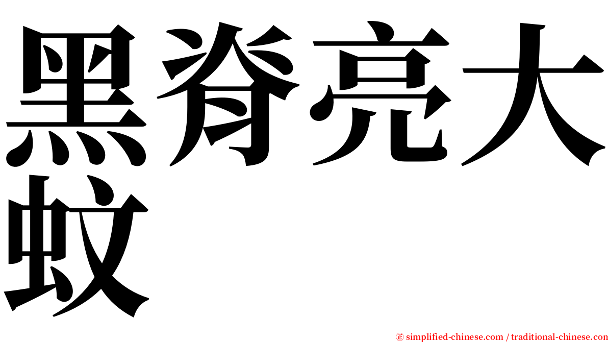 黑脊亮大蚊 serif font