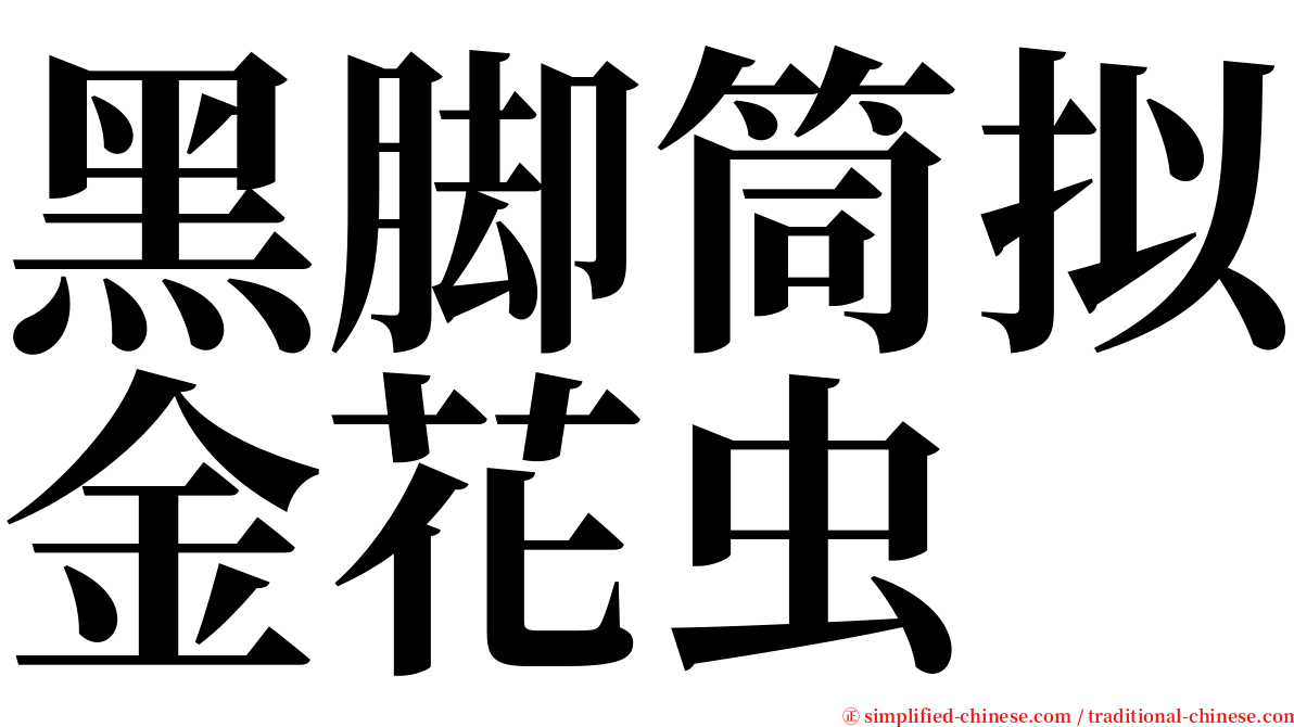 黑脚筒拟金花虫 serif font