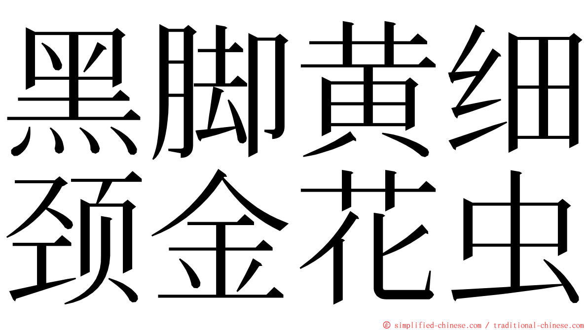 黑脚黄细颈金花虫 ming font