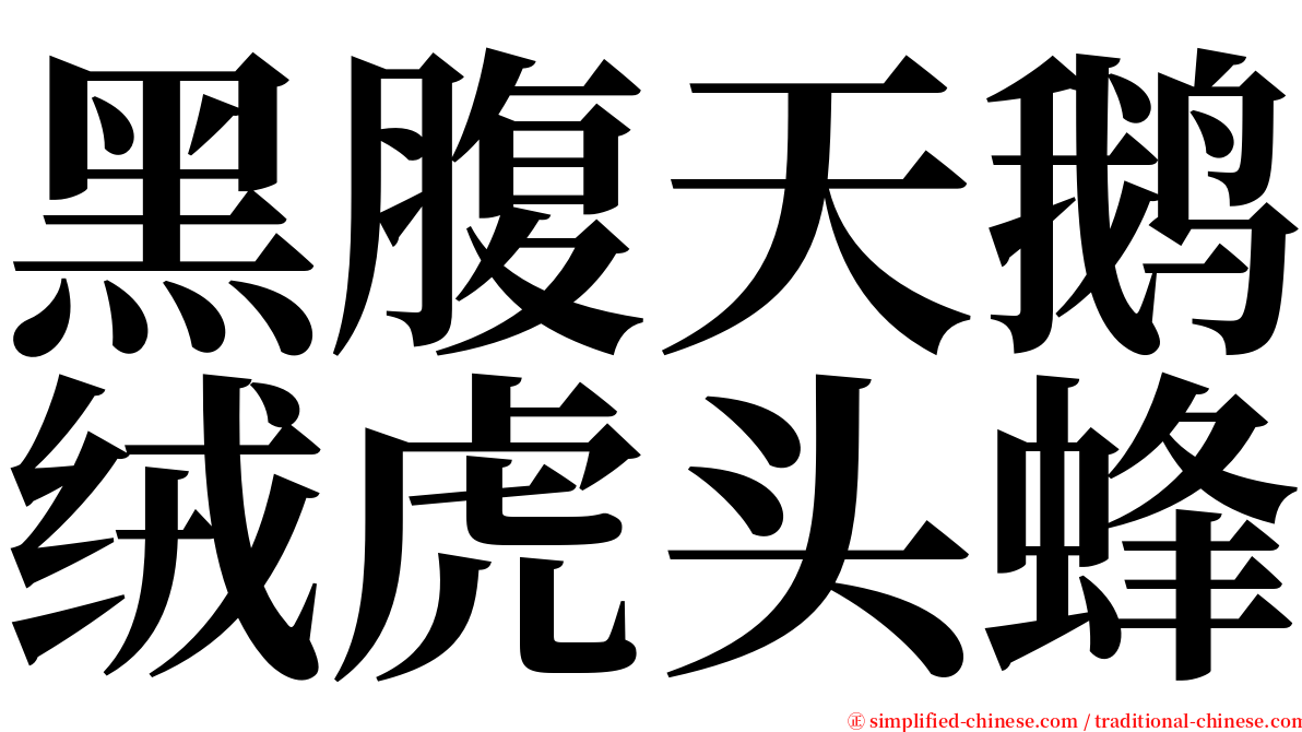 黑腹天鹅绒虎头蜂 serif font