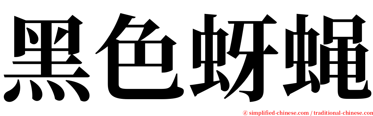 黑色蚜蝇 serif font