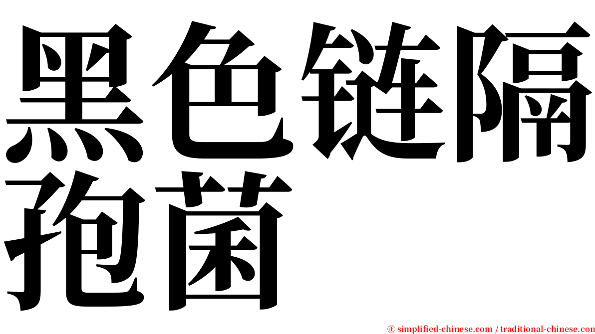 黑色链隔孢菌 serif font