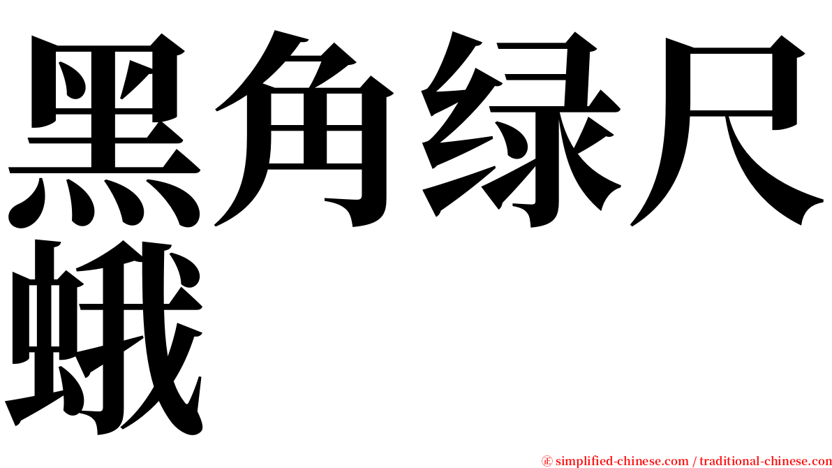 黑角绿尺蛾 serif font