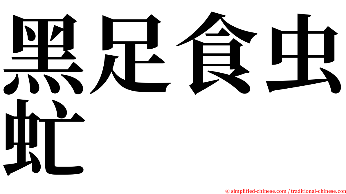 黑足食虫虻 serif font