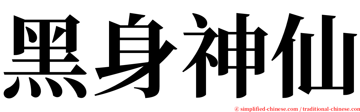 黑身神仙 serif font