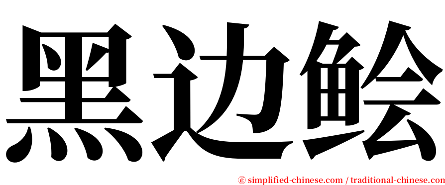 黑边鲙 serif font