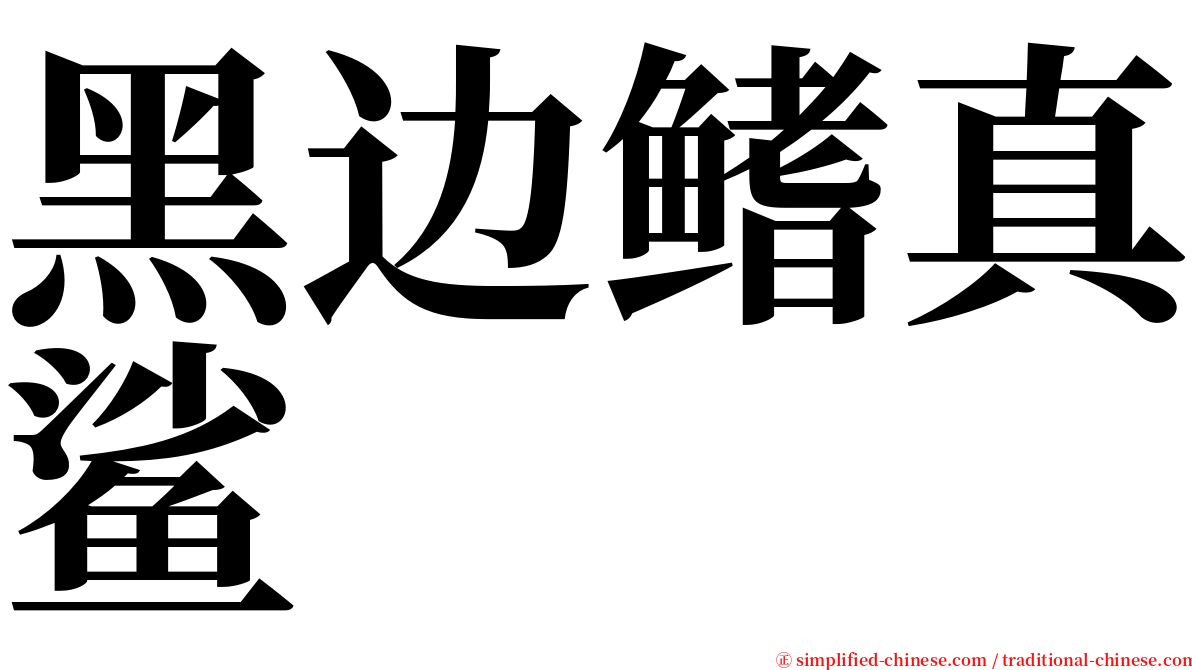 黑边鳍真鲨 serif font