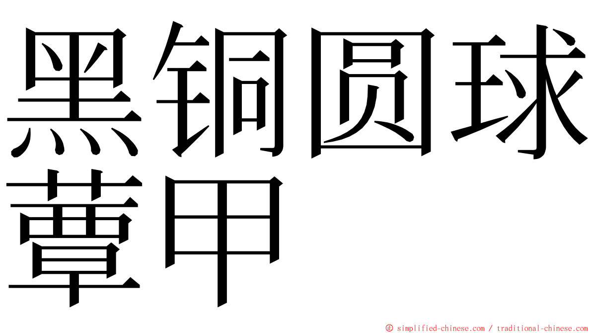 黑铜圆球蕈甲 ming font