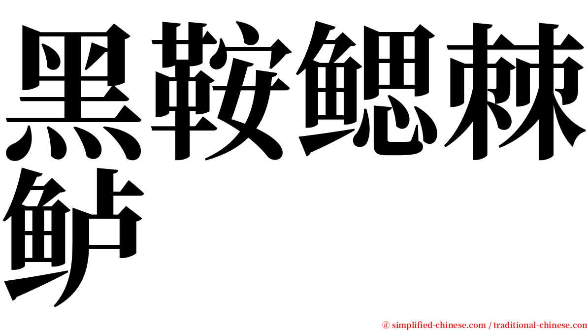 黑鞍鳃棘鲈 serif font