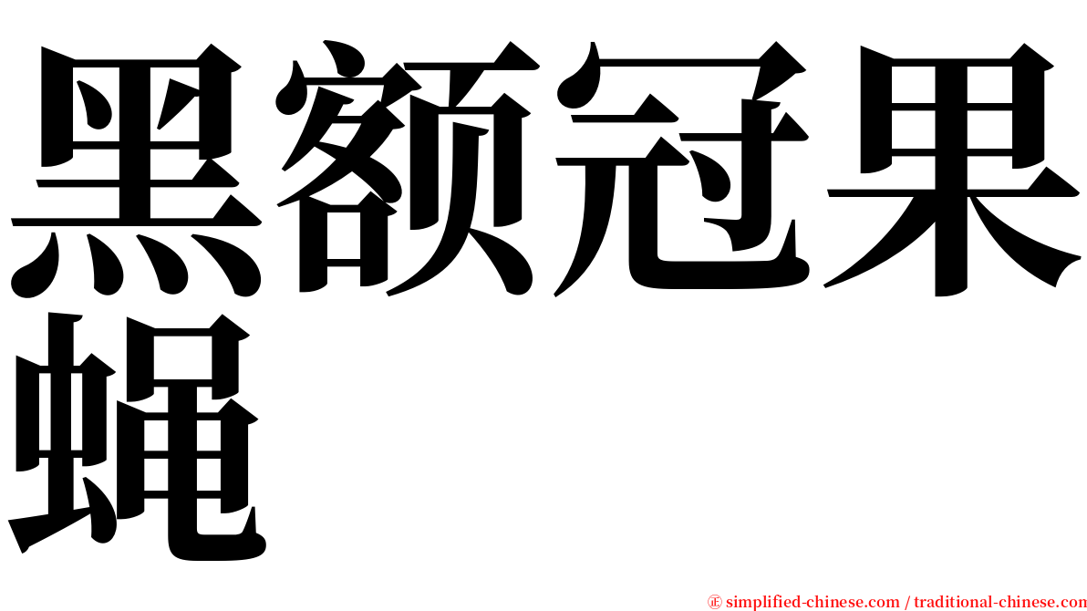 黑额冠果蝇 serif font