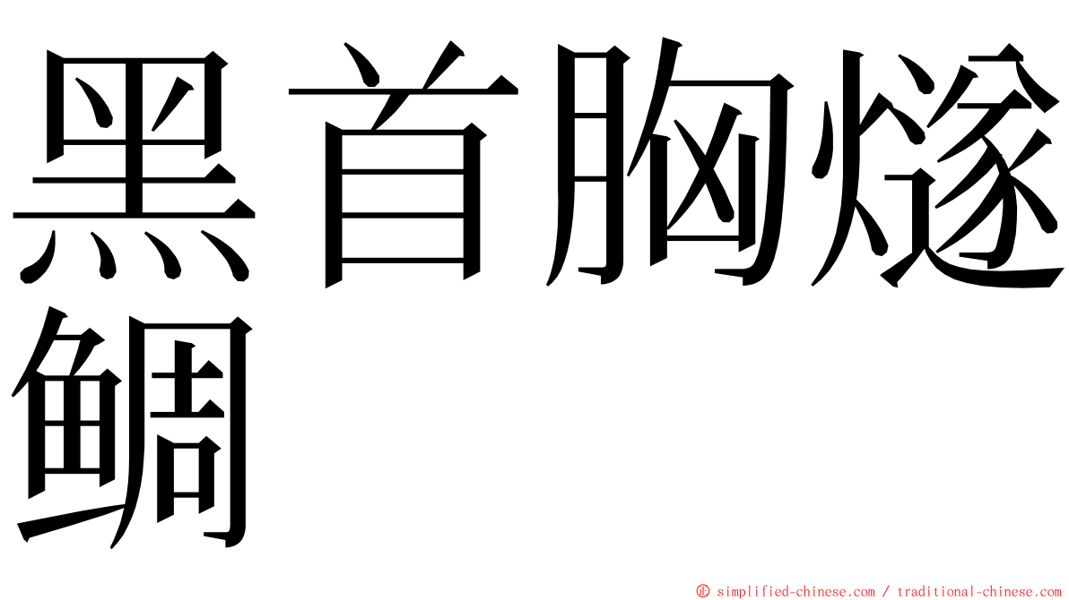 黑首胸燧鲷 ming font