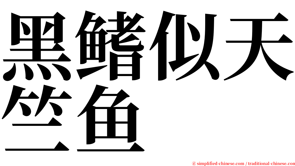 黑鳍似天竺鱼 serif font