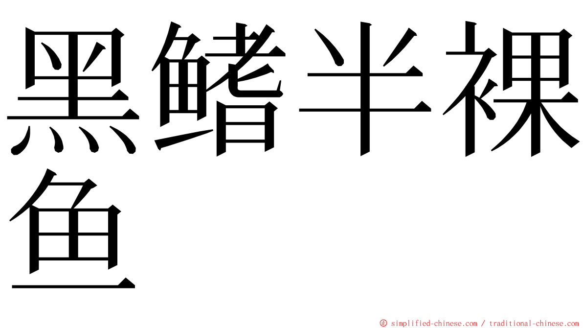 黑鳍半裸鱼 ming font