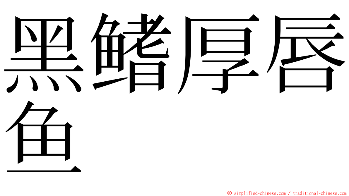 黑鳍厚唇鱼 ming font