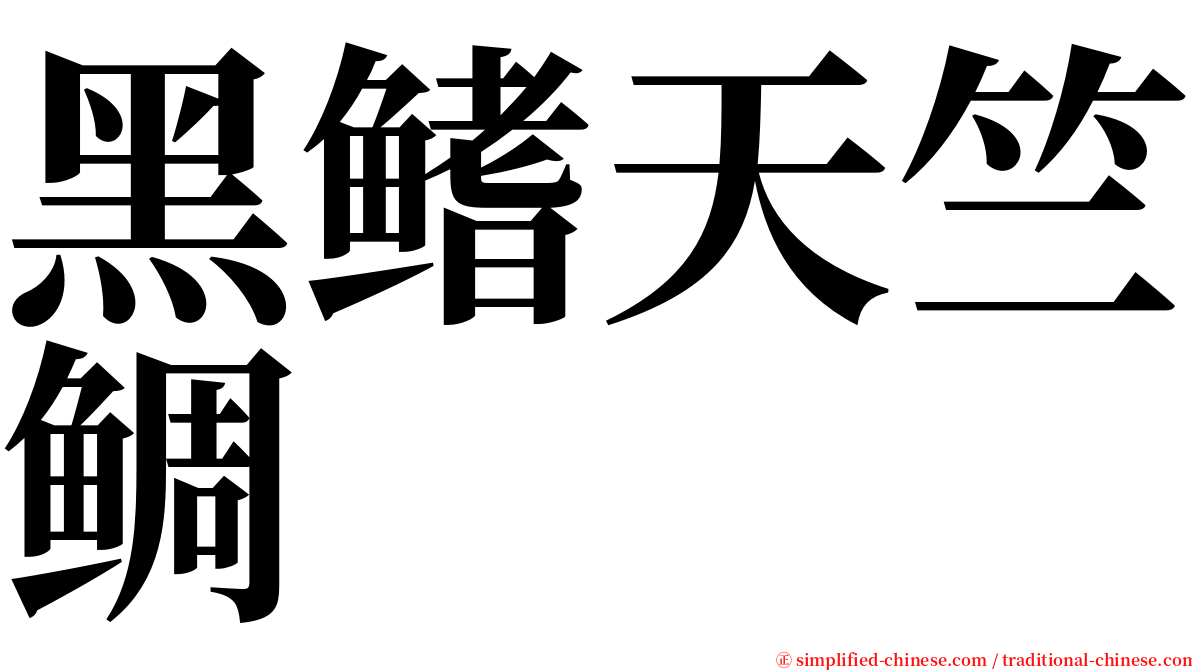 黑鳍天竺鲷 serif font