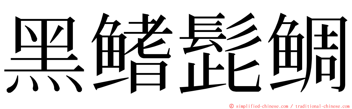 黑鳍髭鲷 ming font