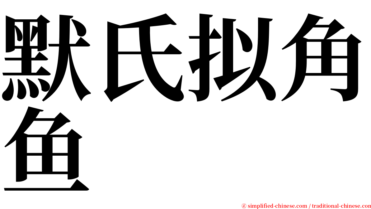 默氏拟角鱼 serif font