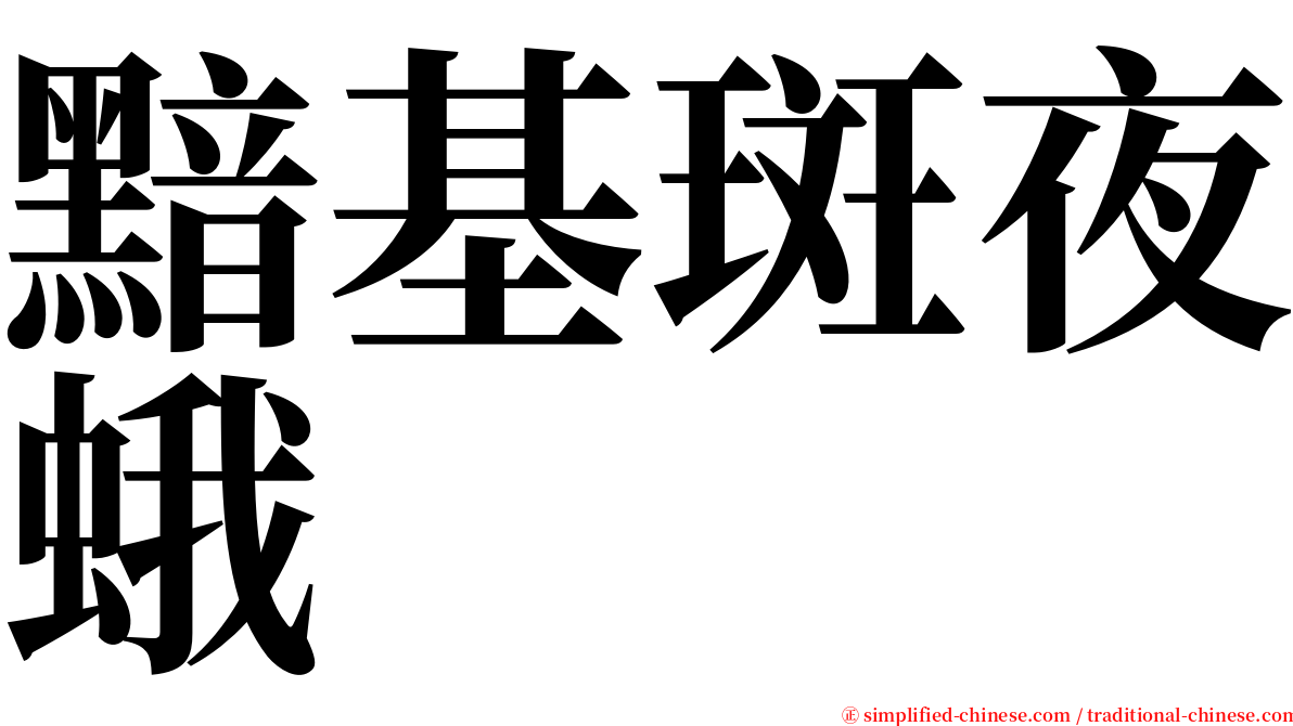 黯基斑夜蛾 serif font