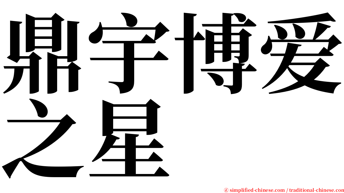 鼎宇博爱之星 serif font