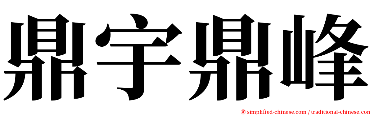 鼎宇鼎峰 serif font