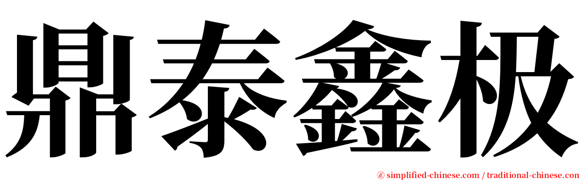 鼎泰鑫极 serif font