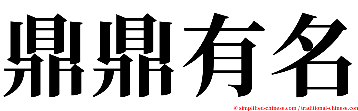 鼎鼎有名 serif font