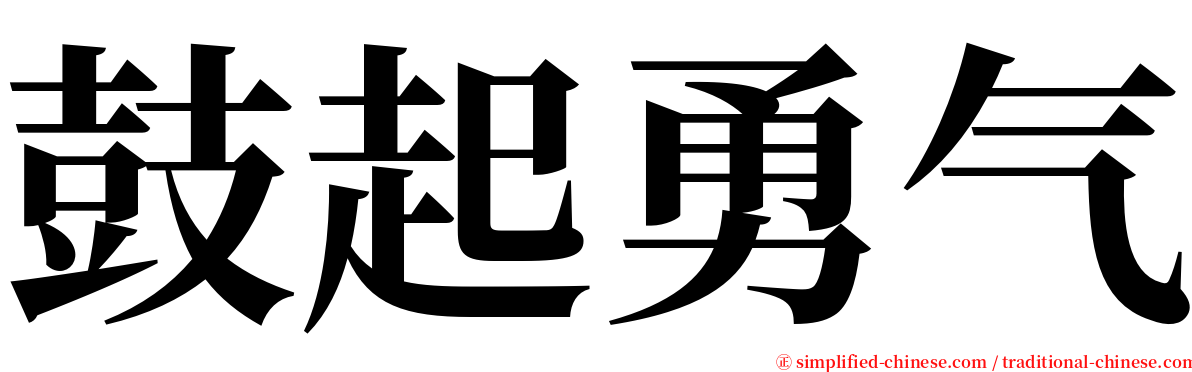 鼓起勇气 serif font