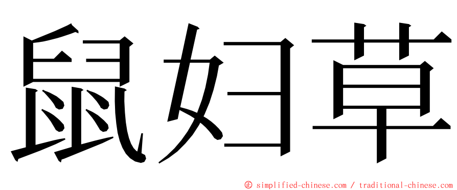 鼠妇草 ming font