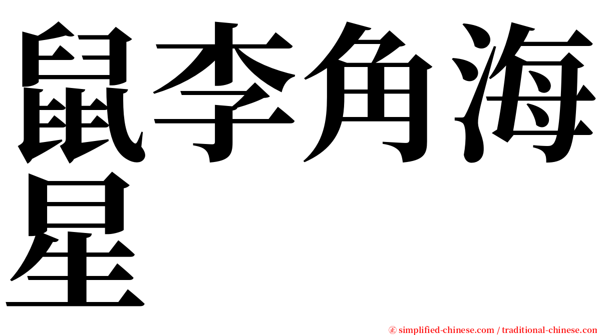 鼠李角海星 serif font