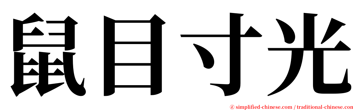 鼠目寸光 serif font