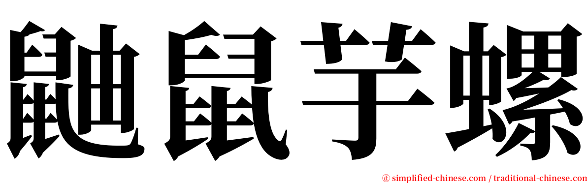 鼬鼠芋螺 serif font