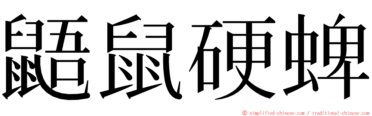 鼯鼠硬蜱 ming font