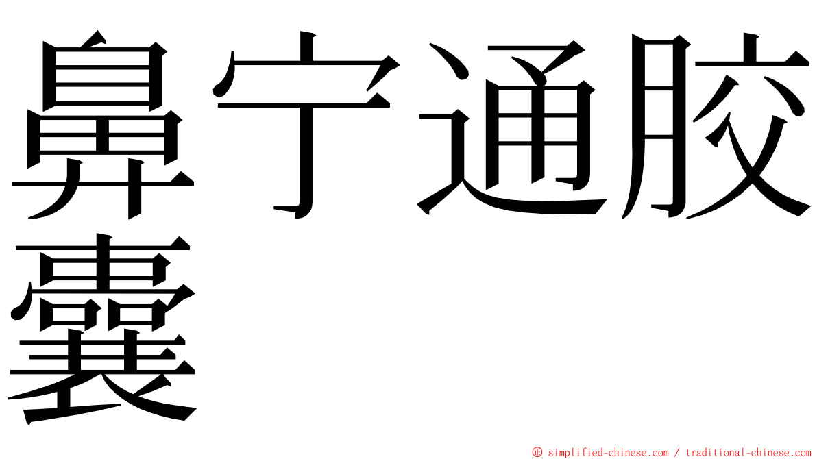 鼻宁通胶囊 ming font