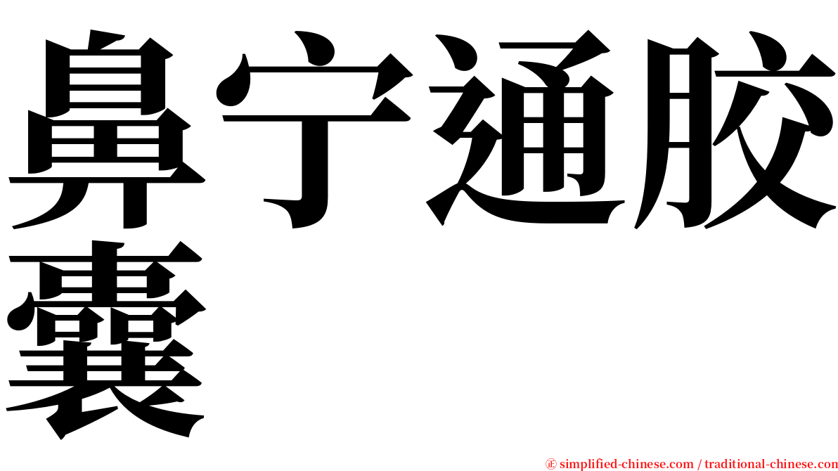 鼻宁通胶囊 serif font