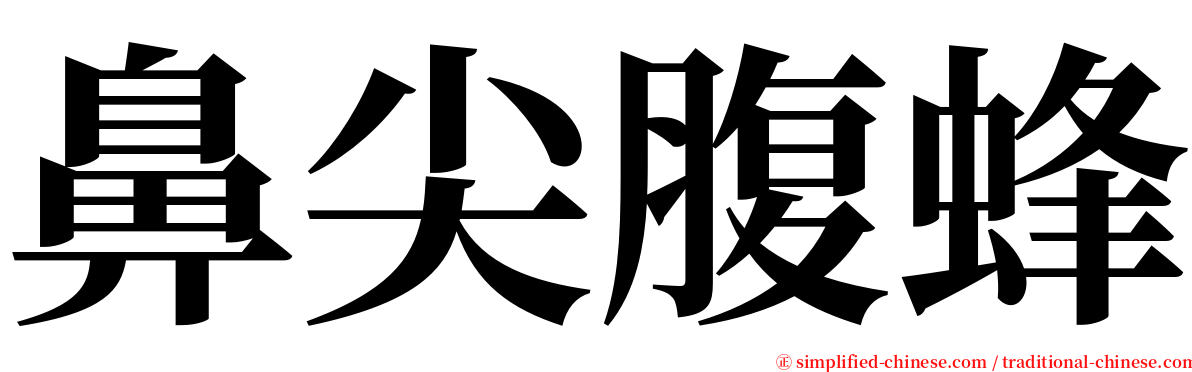 鼻尖腹蜂 serif font