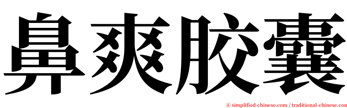 鼻爽胶囊 serif font