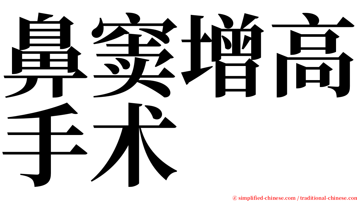 鼻窦增高手术 serif font