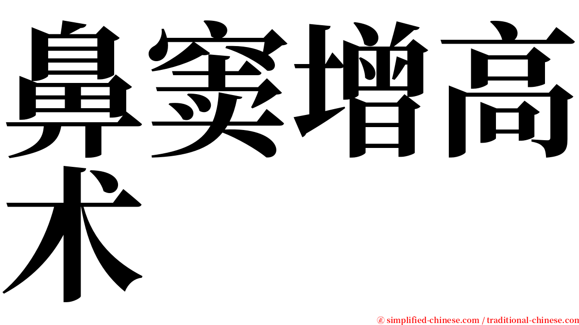 鼻窦增高术 serif font