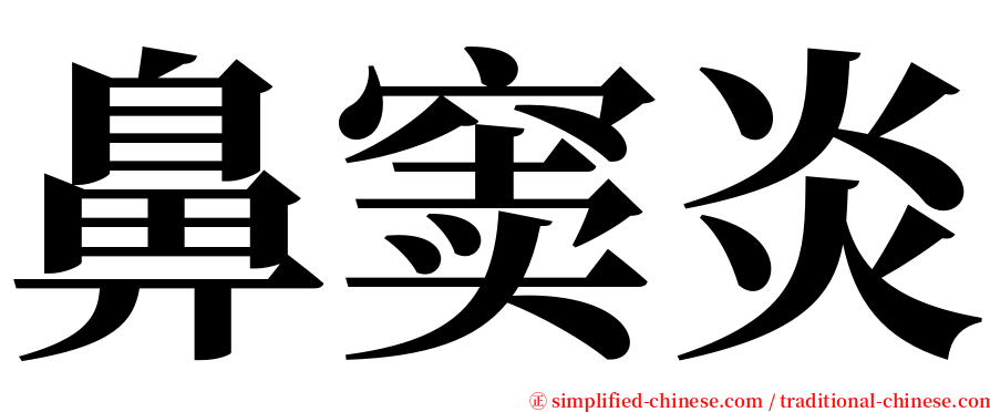 鼻窦炎 serif font